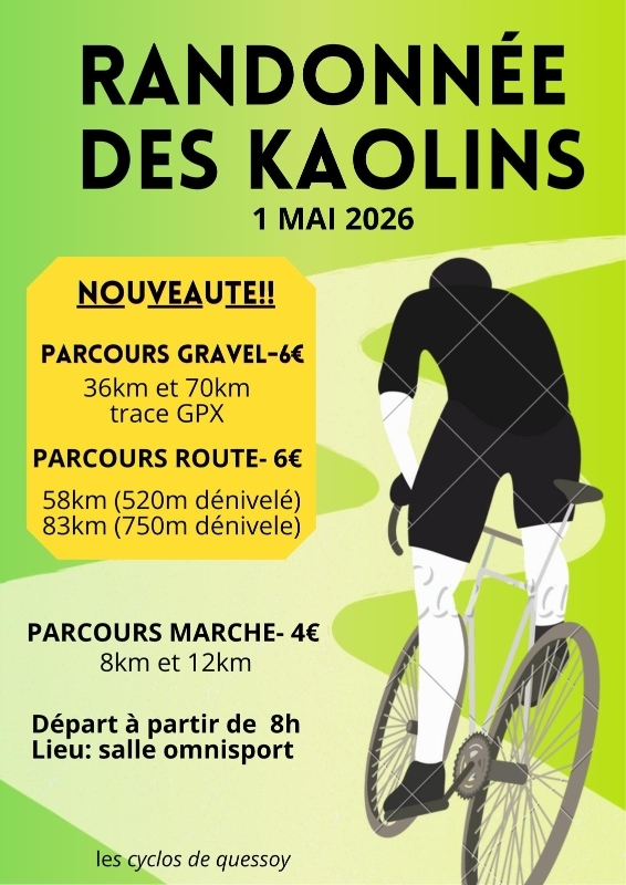 Randonnée des Kaolins le 1er mai 2026.