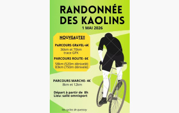 Randonnée des Kaolins le 1er mai 2026.